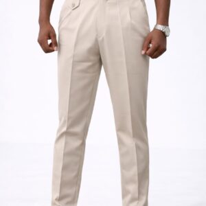 Gorkha Slim Fit Beige Trousers for Men | Premium Formal Wear
