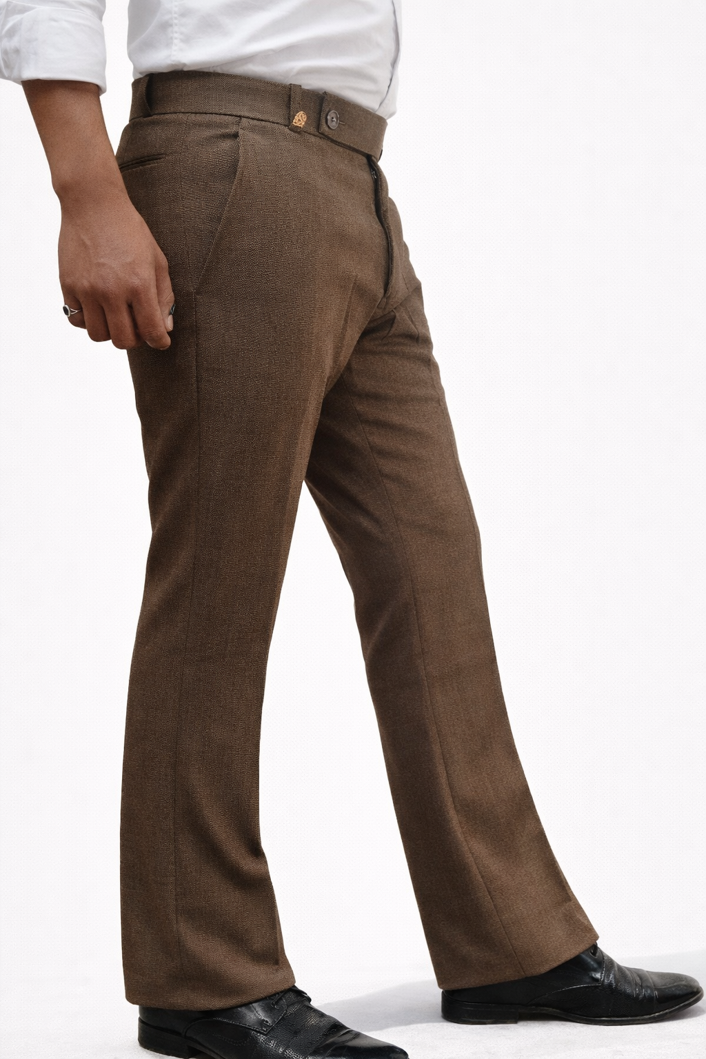 Premium Bootcut Classic Brown Trousers for Men - Image 3
