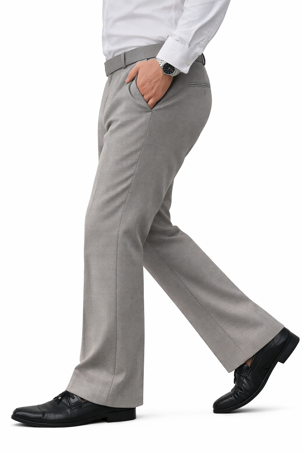 Premium Bootcut grey Trousers for Men - Image 3
