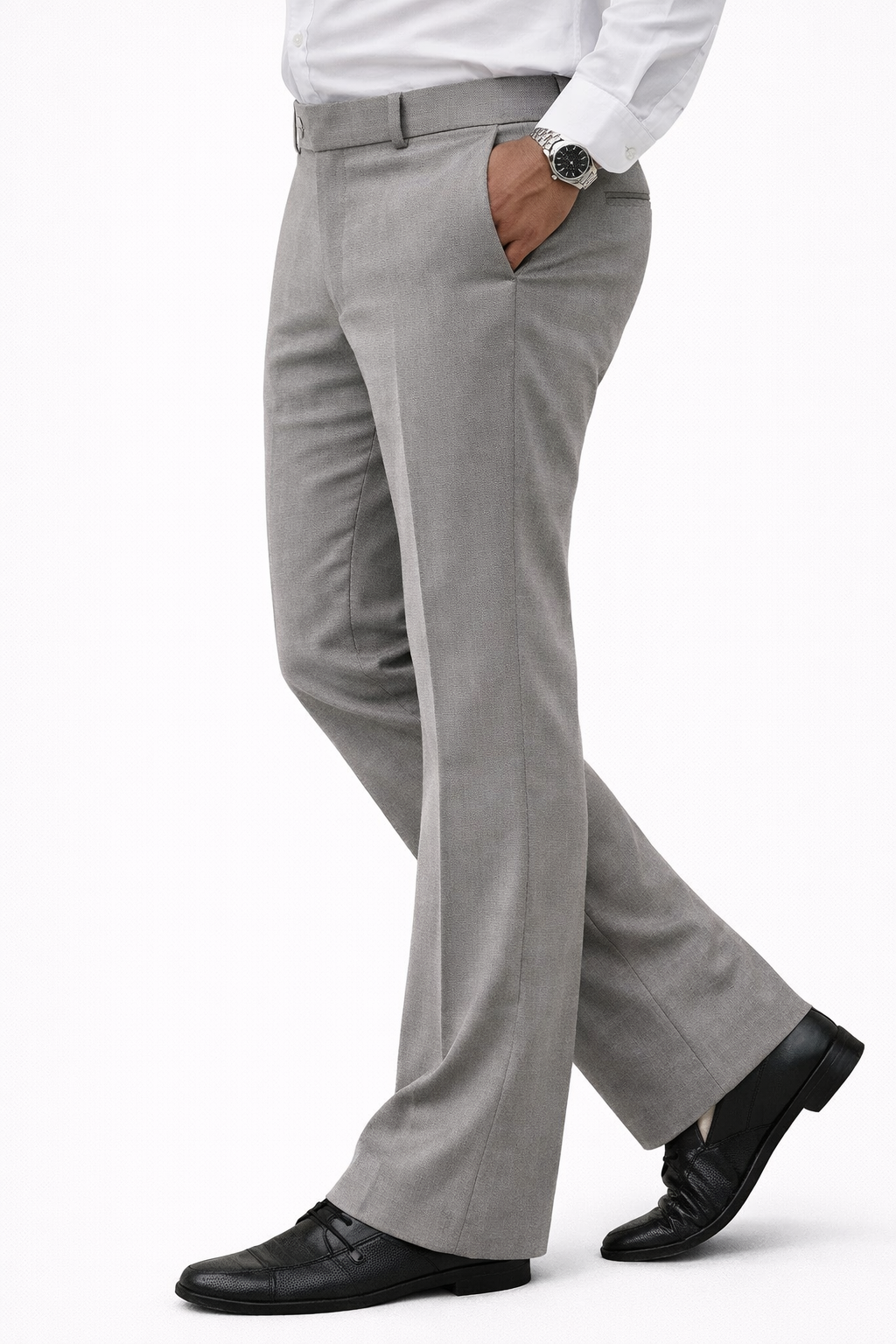 Premium Bootcut grey Trousers for Men - Image 2