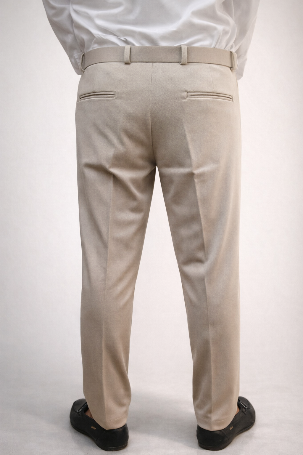 Premium beige Lycra Stretch Polo Fit Trousers - Image 5