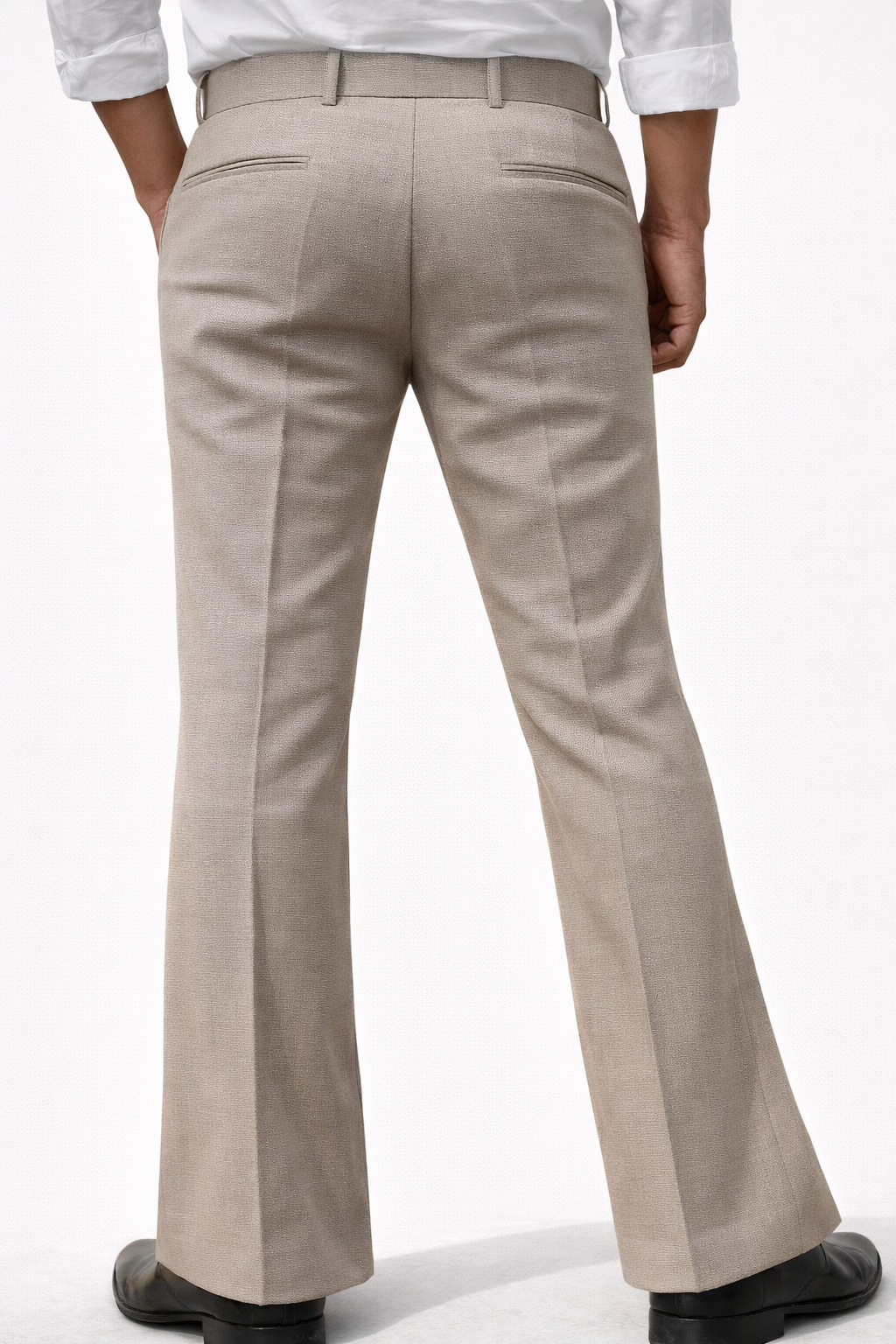 Premium Bootcut beige Trousers for Men - Image 2