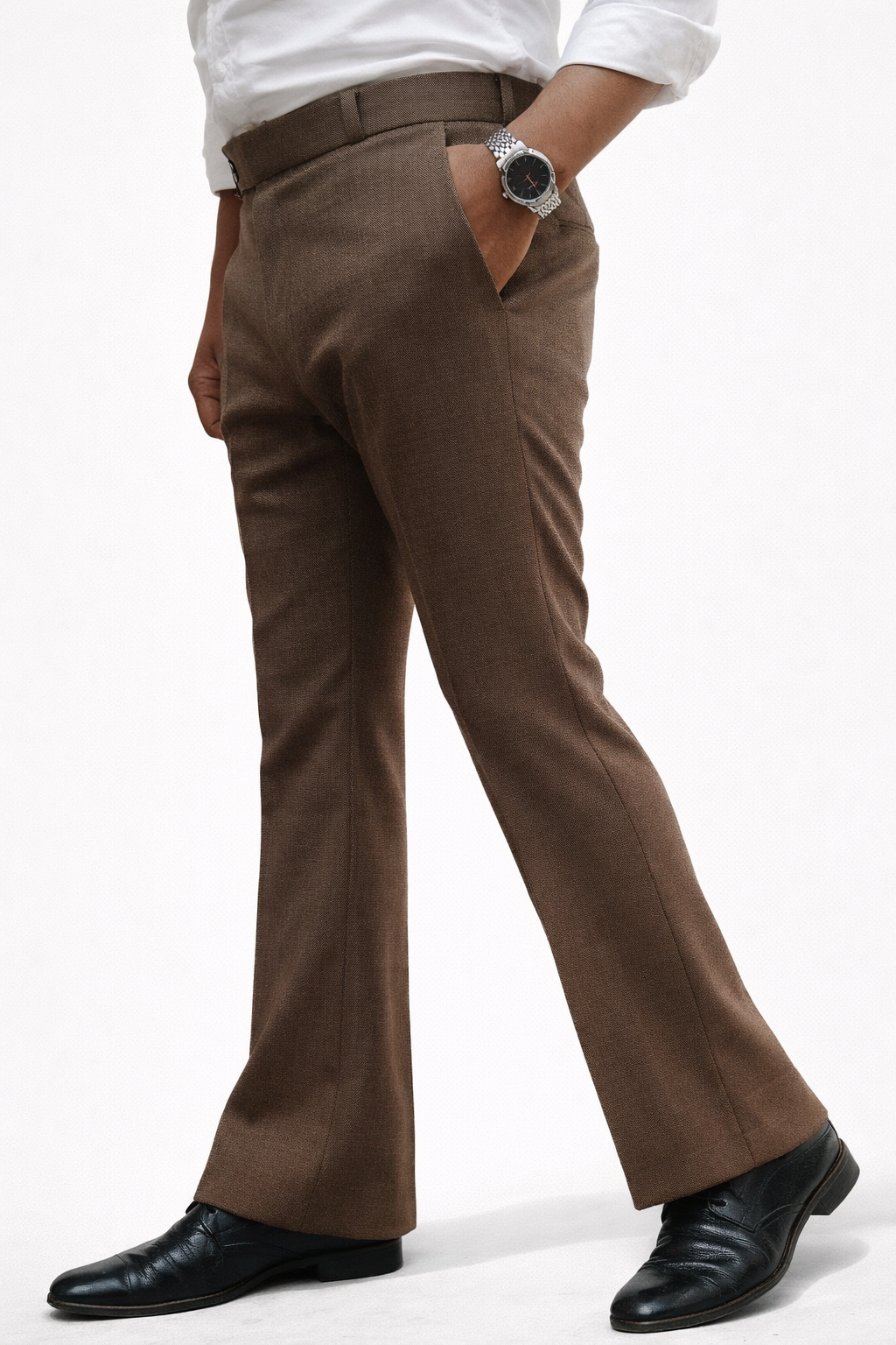 Premium Bootcut Classic Brown Trousers for Men - Image 2