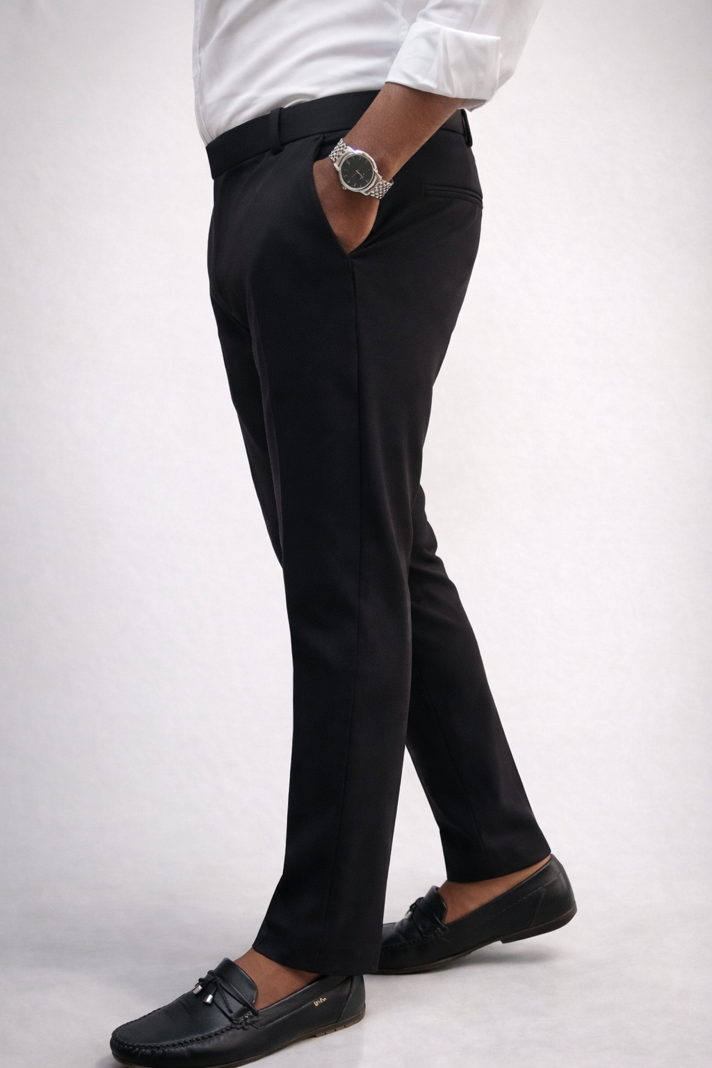 Premium black Lycra Stretch Polo Fit Trousers